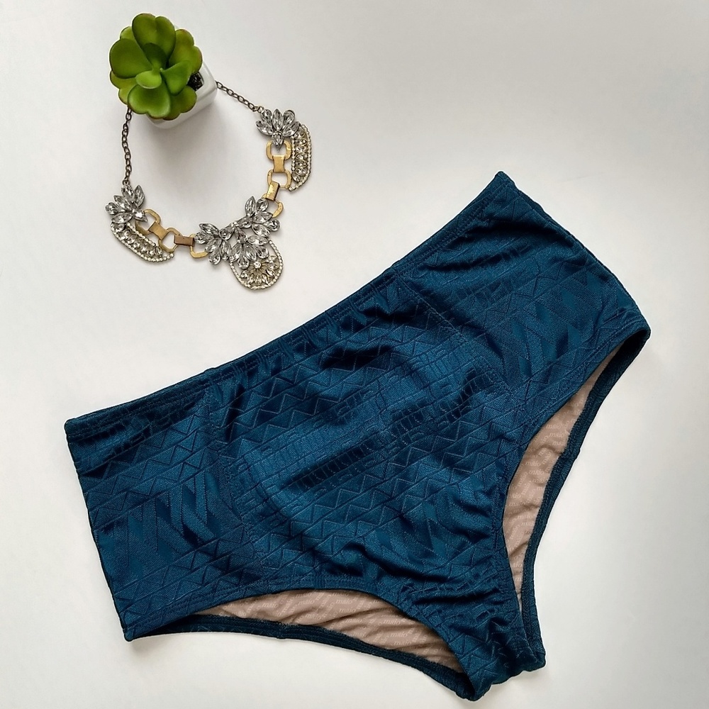 L*Space Mäio Teal High Rise Bikini Bottom Size 10